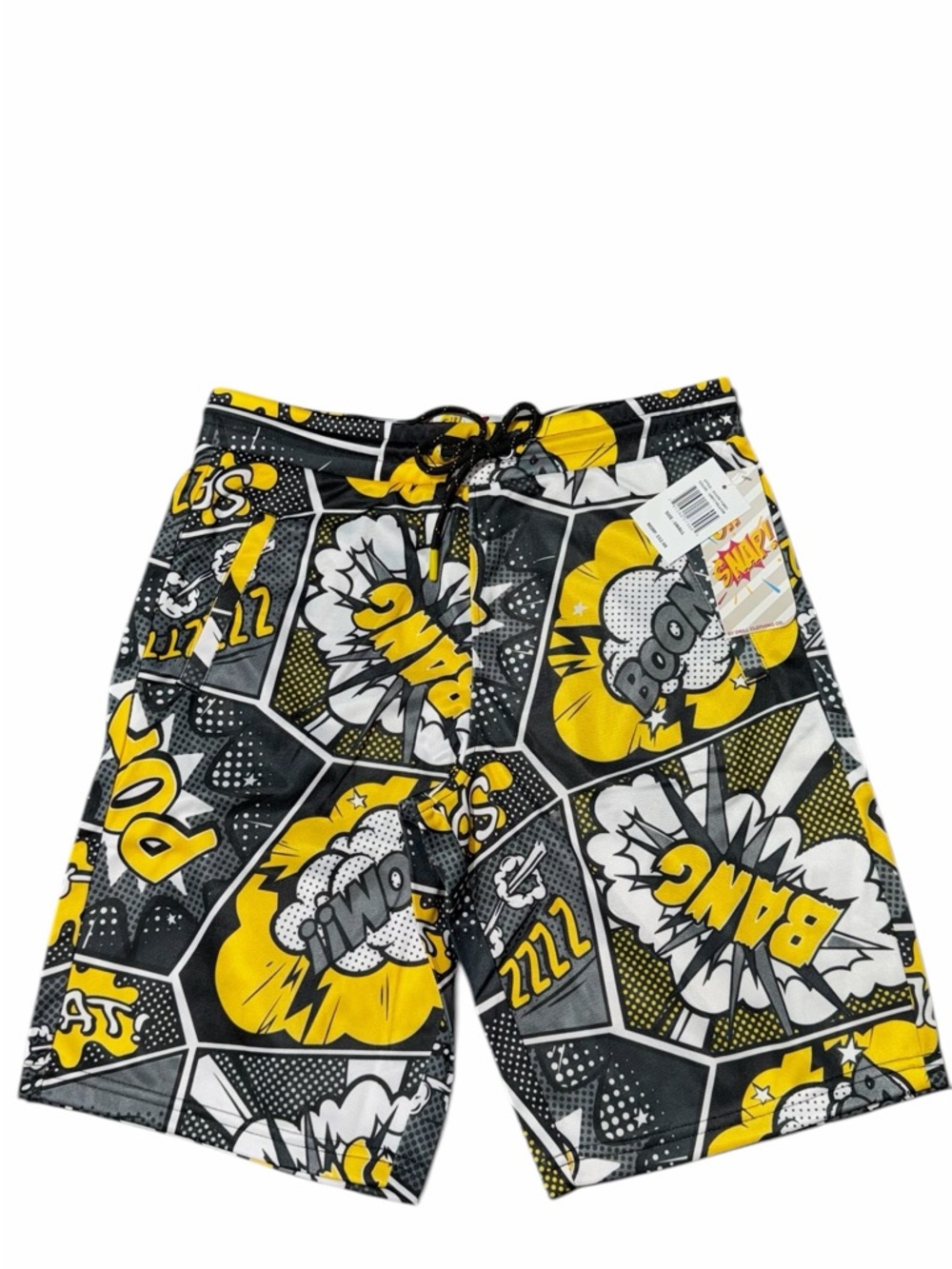 NWT Drill Clothing Comic Pop Art Board Shorts Men’s Small Yellow Swim Trunks